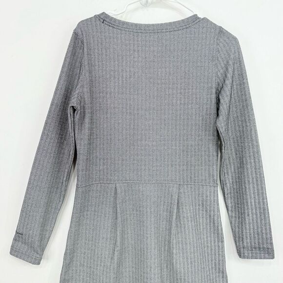 Patagonia Gray Herringbone Long Sleeve Casual Athleisure Performance Dress - Picture 12 of 16